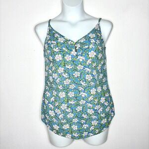 Cabi Tank Top Small Blue Green Floral Camisole Boho Layering Chic Vacation Flowy